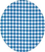 Rond Mexicaans tafelzeil ruitjes blauw (120cm)