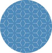 Rond tafelzeil geometrisch blauw (140cm) 