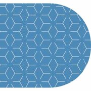 Ovaal tafelzeil geometrisch blauw