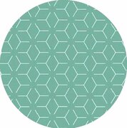 Rond tafelzeil geometrisch turquoise (140cm)