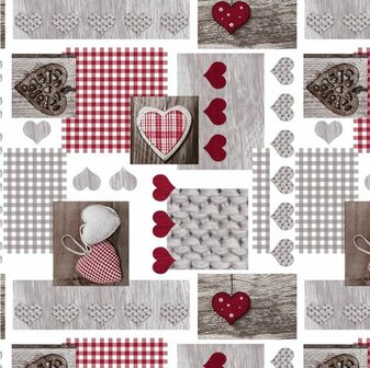 80x140cm Restje tafelzeil hearts -50%