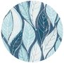 Rond tafelzeil leafs blue (ca. 137cm)