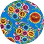 Rond Mexicaans tafelzeil floral donkerblauw (120cm)