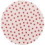 Rond Mexicaans tafelzeil polkadot wit met rode stippen (120cm)