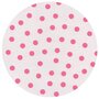 Rond Mexicaans tafelzeil polkadot wit met roze stippen (120cm)