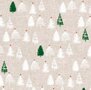 Wasbaar gecoat kerst tafelzeil kerstbomen beige groen